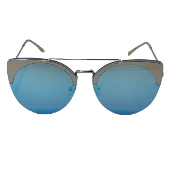 Accessories - C10-1: BLUE Lens Accent Cateye Sunglasses